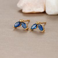 1 Pair Ig Style Geometric Plating Inlay Copper Zircon 18k Gold Plated Ear Studs main image 5