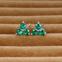 1 Pair Shiny Round Plating Inlay Copper Zircon Ear Studs sku image 12