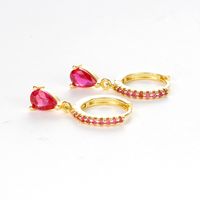 1 Pair Ig Style Shiny Water Droplets Plating Inlay Stainless Steel Zircon Drop Earrings main image 2