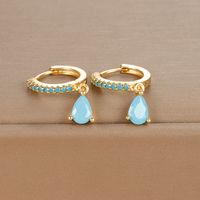1 Pair Ig Style Shiny Water Droplets Plating Inlay Stainless Steel Zircon Drop Earrings sku image 9