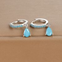1 Pair Ig Style Shiny Water Droplets Plating Inlay Stainless Steel Zircon Drop Earrings sku image 4