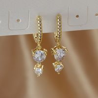 1 Pair Ig Style Shiny Round Inlay Copper Zircon Drop Earrings sku image 3