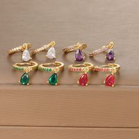 1 Pair Ig Style Shiny Water Droplets Plating Inlay Stainless Steel Zircon Drop Earrings main image 1