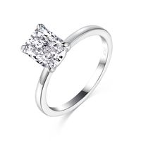 Lady Square Sterling Silver Plating Inlay Zircon Rings sku image 4