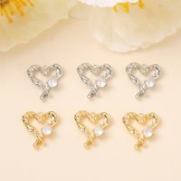 Romantique Forme De Cœur Le Cuivre Placage Incruster Zircon Plaqué Or 18k Or Blanc Plaqué La Saint-valentin Bijoux Accessoires main image 5