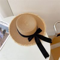 Women's Pastoral Simple Style Color Block Wide Eaves Straw Hat sku image 2