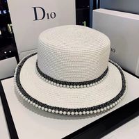 Women's Simple Style Color Block Crimping Straw Hat sku image 2