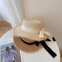 Women's Pastoral Simple Style Color Block Wide Eaves Straw Hat main image 4