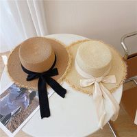 Women's Pastoral Simple Style Color Block Wide Eaves Straw Hat main image 2