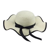 Women's Sweet Simple Style Color Block Wide Eaves Straw Hat main image 2