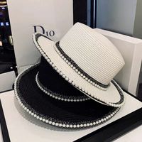 Women's Simple Style Color Block Crimping Straw Hat main image 2
