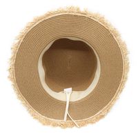 Women's Cute Sweet Color Block Bowknot Wide Eaves Straw Hat main image 5