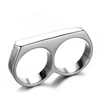 Hip-hop Punk Geometric Titanium Steel Polishing Plating Men's Rings main image 4