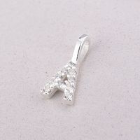 Simple Style Letter Sterling Silver Plating Inlay Zircon Charms Jewelry Accessories main image 4
