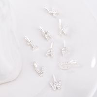 Simple Style Letter Sterling Silver Plating Inlay Zircon Charms Jewelry Accessories main image 1