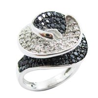 Cool Style Snake Sterling Silver Plating Inlay Zircon Rings main image 5