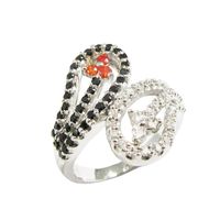Cool Style Snake Sterling Silver Plating Inlay Zircon Rings sku image 8