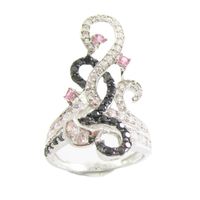 Cool Style Snake Sterling Silver Plating Inlay Zircon Rings sku image 9