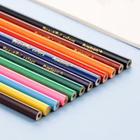1 Set Color Block Learning School Daily Wood Simple Style Pencil main image 2