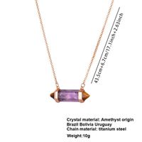 Elegant Simple Style Geometric Titanium Steel Plating Inlay Natural Stone Crystal 18k Gold Plated Pendant Necklace main image 2