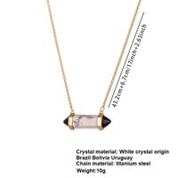 Elegant Simple Style Geometric Titanium Steel Plating Inlay Natural Stone Crystal 18k Gold Plated Pendant Necklace sku image 2