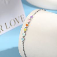 Cute Sweet Heart Shape Sterling Silver Enamel Plating White Gold Plated Valentine's Day Women's Bracelets Earrings main image 4