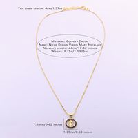 Retro Simple Style Portrait Copper Plating Inlay Zircon 18k Gold Plated Necklace main image 2