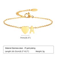 Modern Style Simple Style Classic Style Letter Heart Shape Stainless Steel Gold Plated Bracelets In Bulk main image 3