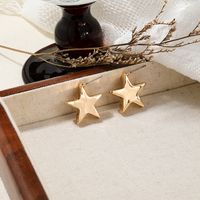 1 Pair Simple Style Commute Star Plating Alloy Ear Studs main image 4