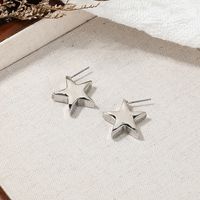 1 Pair Simple Style Commute Star Plating Alloy Ear Studs main image 5
