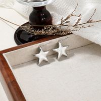 1 Pair Simple Style Commute Star Plating Alloy Ear Studs main image 3