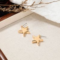 1 Pair Simple Style Commute Star Plating Alloy Ear Studs main image 6