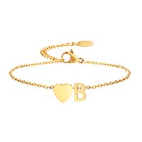 Modern Style Simple Style Classic Style Letter Heart Shape Stainless Steel Gold Plated Bracelets In Bulk sku image 2