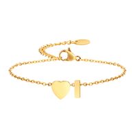 Modern Style Simple Style Classic Style Letter Heart Shape Stainless Steel Gold Plated Bracelets In Bulk sku image 9