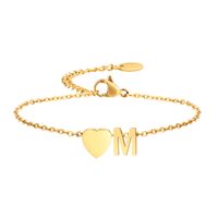 Modern Style Simple Style Classic Style Letter Heart Shape Stainless Steel Gold Plated Bracelets In Bulk sku image 13