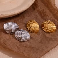 1 Pair Simple Style Geometric Plating Stainless Steel 18k Gold Plated Ear Studs main image 1