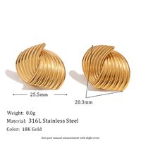 1 Pair Simple Style Geometric Plating Stainless Steel 18k Gold Plated Ear Studs main image 2
