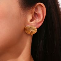1 Pair Simple Style Geometric Plating Stainless Steel 18k Gold Plated Ear Studs main image 5
