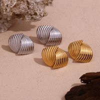 1 Pair Simple Style Geometric Plating Stainless Steel 18k Gold Plated Ear Studs main image 4