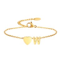 Modern Style Simple Style Classic Style Letter Heart Shape Stainless Steel Gold Plated Bracelets In Bulk sku image 23