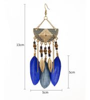 1 Pair Vintage Style Bohemian Geometric Color Block Plating Alloy Feather Ear Hook main image 2