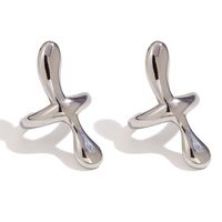 1 Pair Simple Style Classic Style Cross Plating Stainless Steel 18k Gold Plated Ear Cuffs sku image 1