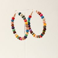 1 Pair Ig Style Cute Simple Style Round Beaded Wooden Beads Earrings main image 5