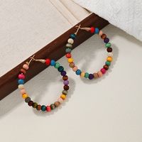 1 Pair Ig Style Cute Simple Style Round Beaded Wooden Beads Earrings sku image 1