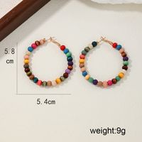 1 Pair Ig Style Cute Simple Style Round Beaded Wooden Beads Earrings main image 4