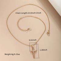 Xuping Simple Style Commute Cross Copper Alloy Plating Inlay Artificial Diamond 18k Gold Plated White Gold Plated Women's Pendant Necklace sku image 4