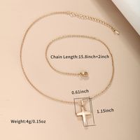 Xuping Simple Style Commute Cross Copper Alloy Plating Inlay Artificial Diamond 18k Gold Plated White Gold Plated Women's Pendant Necklace sku image 3