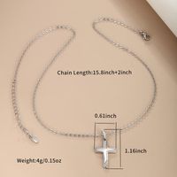 Xuping Simple Style Commute Cross Copper Alloy Plating Inlay Artificial Diamond 18k Gold Plated White Gold Plated Women's Pendant Necklace sku image 1