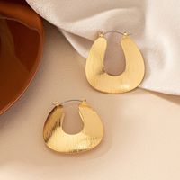 1 Pair Simple Style Korean Style Geometric Plating Alloy Hoop Earrings main image 3