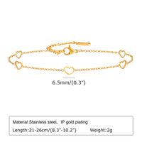 Vacation Sweet Heart Shape 304 Stainless Steel Plating 18K Gold Plated Women's Anklet main image 2